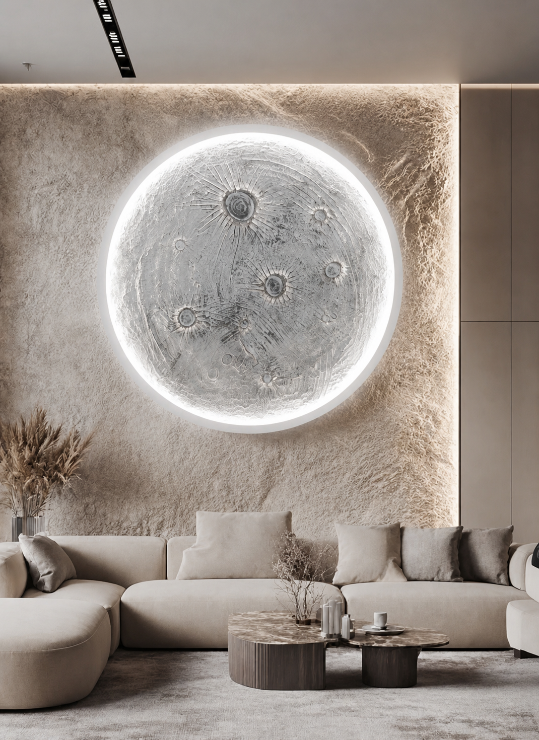 Premium 3D Moon Night Wall Light – Handmade WoodDecoren LED Lamp for Room & Home