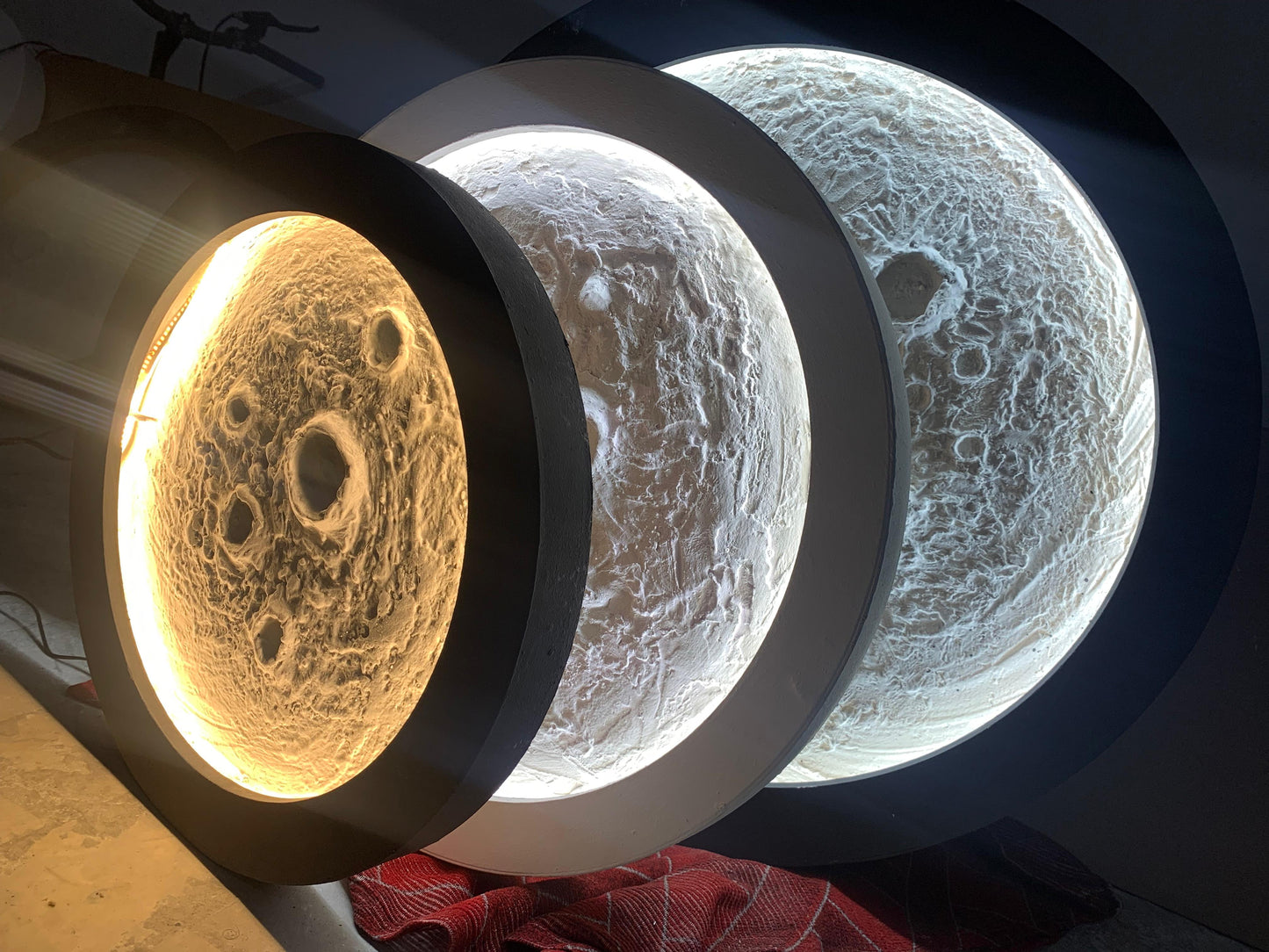 Premium 3D Moon Night Wall Light – Handmade Wooden LED Lamp for Room & Home Decor