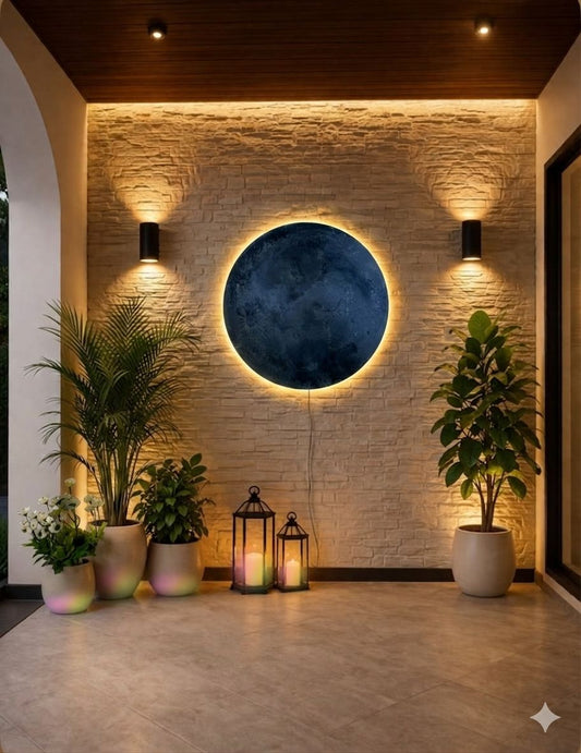 Lunar Eclipse Wall Sconce – 3D Textured Moon Lamp