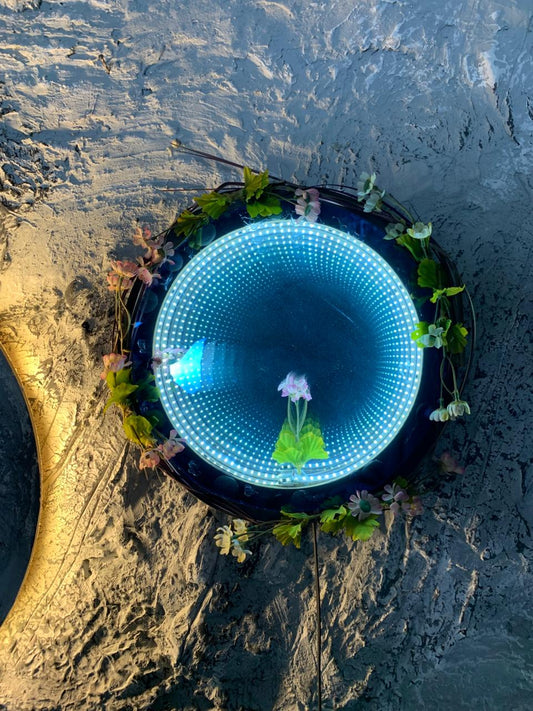 Infinity Mirror Lamp – Floral 3D Textured Light