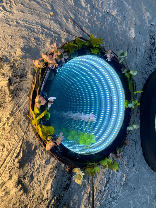 Infinity Mirror Lamp – Floral 3D Textured Light