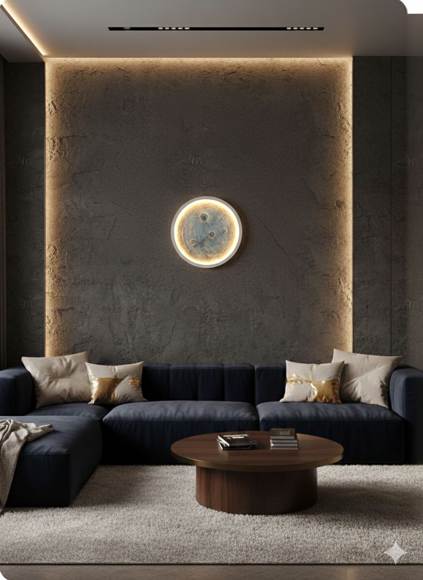 Premium 3D Moon Night Wall Light – Handmade WoodDecoren LED Lamp for Room & Home